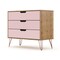 Manhattan Comfort Rockefeller Dresser, Nature and Rose Pink 103GMC6 - alternate 4